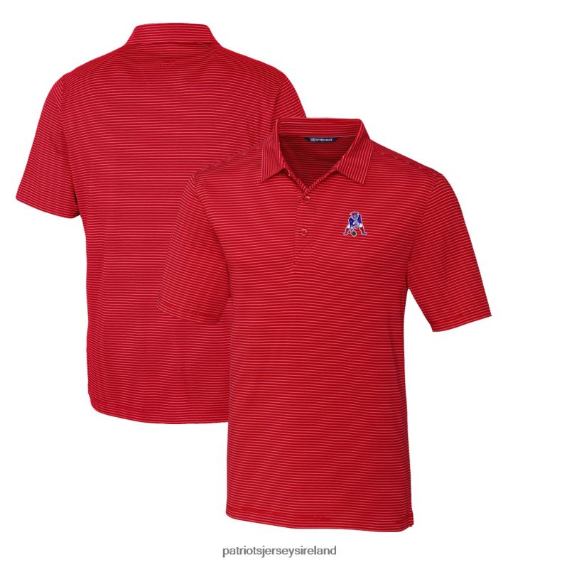 Patriots Jersey Men Cutter & Buck Red Throwback Logo Forge Pencil Stripe Stretch Polo 8226D1600 Clothing