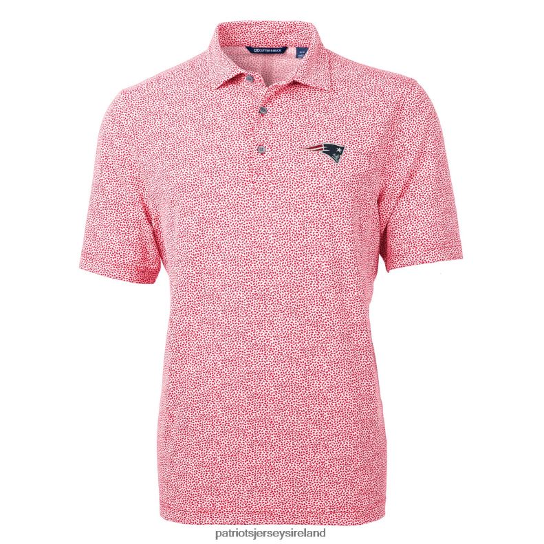 Patriots Jersey Men Cutter & Buck Red Virtue Eco Pique Botanical Print Polo 8226D1617 Clothing