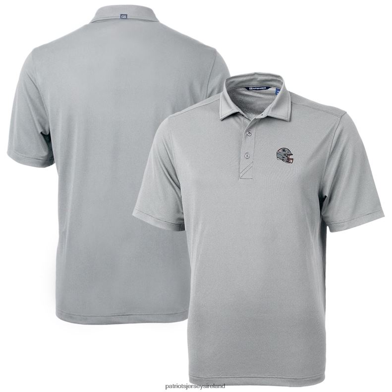 Patriots Jersey Men Cutter & Buck Silver Helmet Virtue Eco Pique Recycled Polo 8226D1364 Clothing
