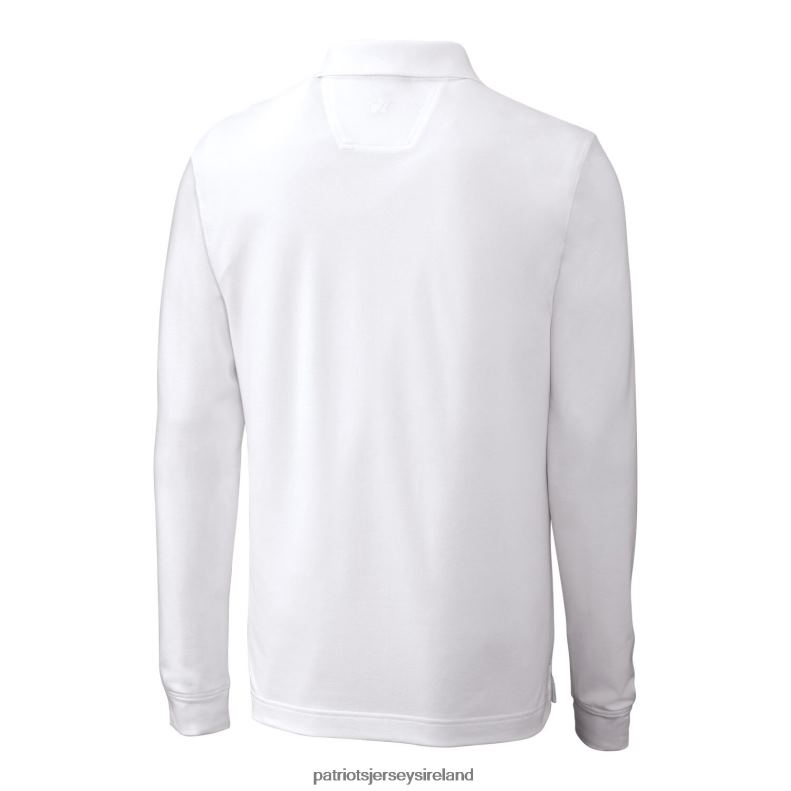 Patriots Jersey Men Cutter & Buck White Advantage Tri-Blend Pique Big & Tall Long Sleeve Throwback Polo 8226D1560 Clothing