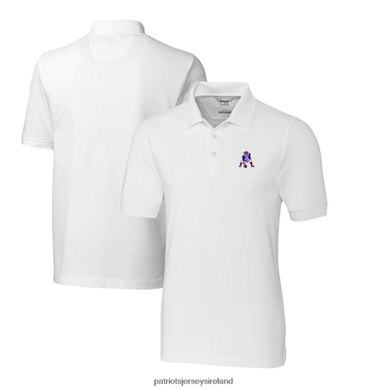 Patriots Jersey Men Cutter & Buck White Advantage Tri-Blend Pique Big & Tall Throwback Polo 8226D1570 Clothing