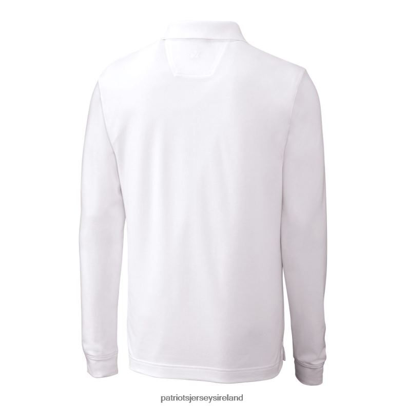 Patriots Jersey Men Cutter & Buck White Advantage Tri-Blend Pique Long Sleeve Throwback Polo 8226D1531 Clothing