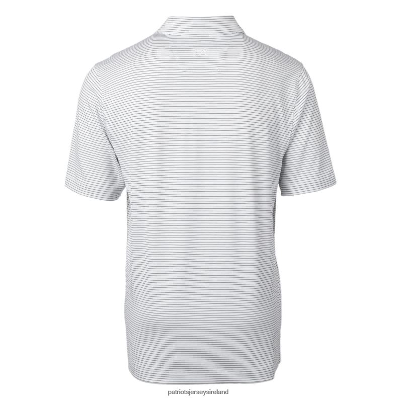 Patriots Jersey Men Cutter & Buck White Helmet Forge Pencil Stripe Stretch Polo 8226D1286 Clothing