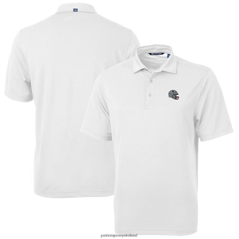 Patriots Jersey Men Cutter & Buck White Helmet Virtue Eco Pique Recycled Polo 8226D1363 Clothing