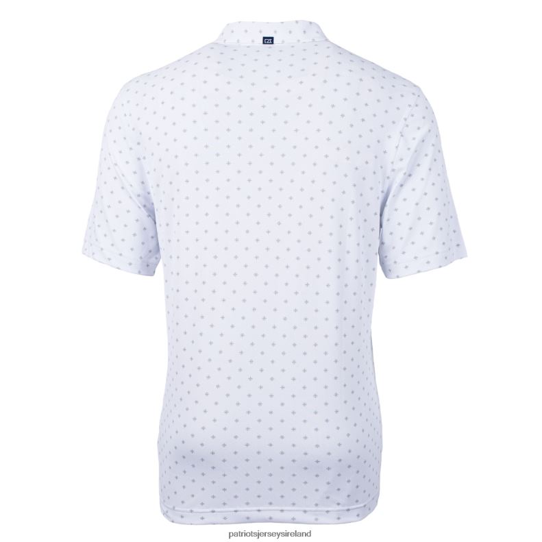 Patriots Jersey Men Cutter & Buck White Helmet Virtue Eco Pique Tile Print Recycled Polo 8226D1330 Clothing