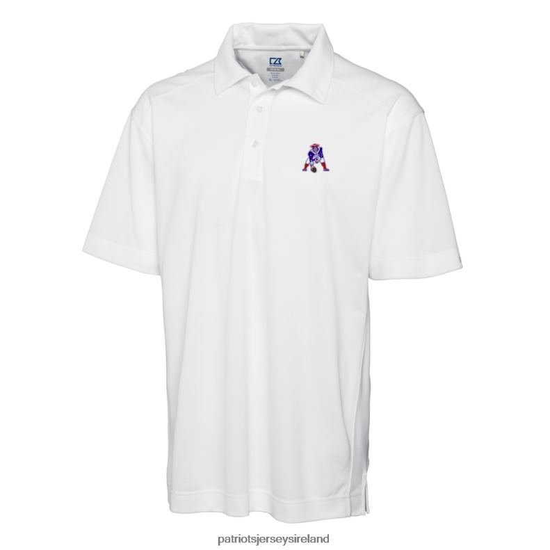 Patriots Jersey Men Cutter & Buck White Throwback Logo Big & Tall DryTec Genre Textured Solid Polo 8226D1538 Clothing