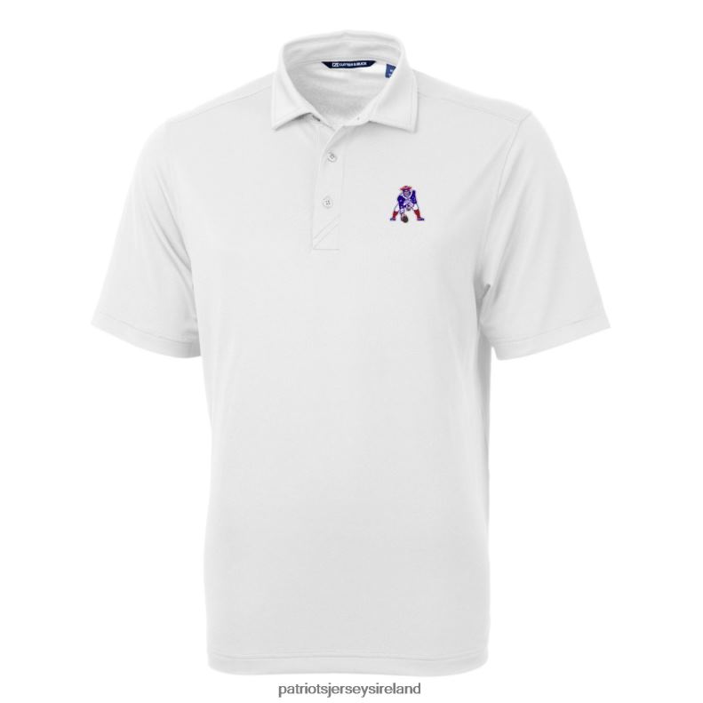 Patriots Jersey Men Cutter & Buck White Throwback Logo Virtue Eco Pique Recycled Big & Tall Polo 8226D1540 Clothing