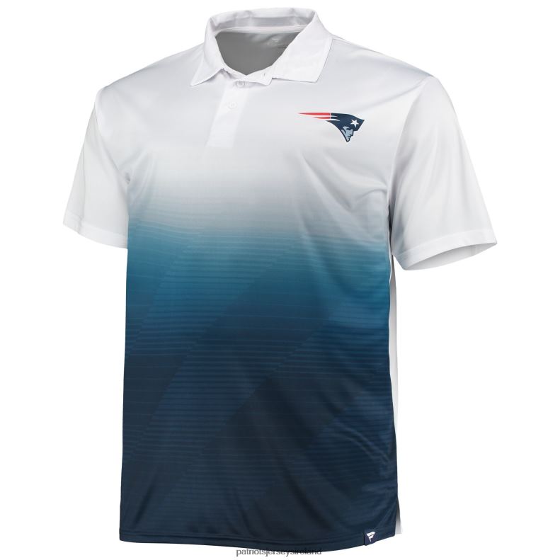 Patriots Jersey Men White/Navy Big & Tall Fade Polo 8226D1395 Clothing