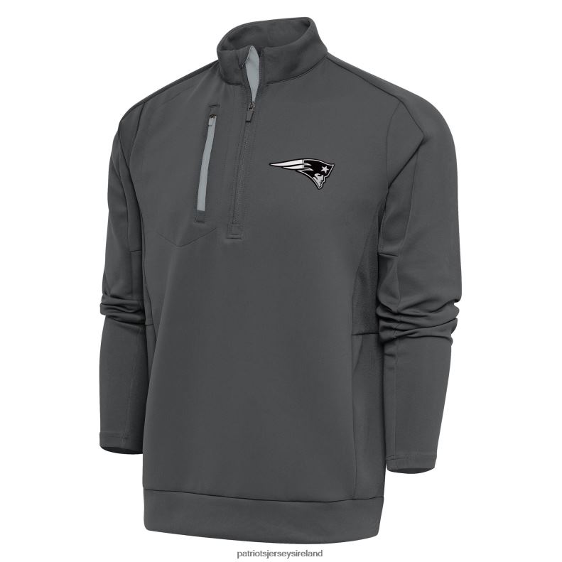 Patriots Jersey Men Antigua Charcoal Metallic Logo Big & Tall Generation Quarter-Zip Pullover Top 8226D2137 Clothing