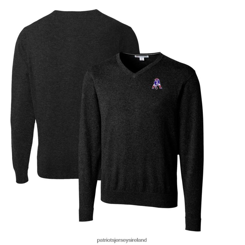Patriots Jersey Men Cutter & Buck Black Throwback Logo Lakemont Tri-Blend V-Neck Pullover Sweater 8226D1648 Clothing