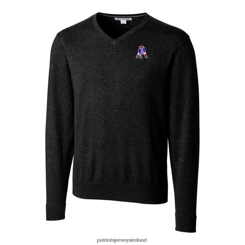 Patriots Jersey Men Cutter & Buck Black Throwback Logo Lakemont Tri-Blend V-Neck Pullover Sweater 8226D1648 Clothing
