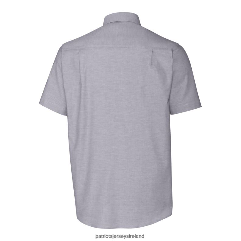 Patriots Jersey Men Cutter & Buck Charcoal Throwback Logo Stretch Oxford Button-Down Short Sleeve Shirt 8226D1673 Clothing