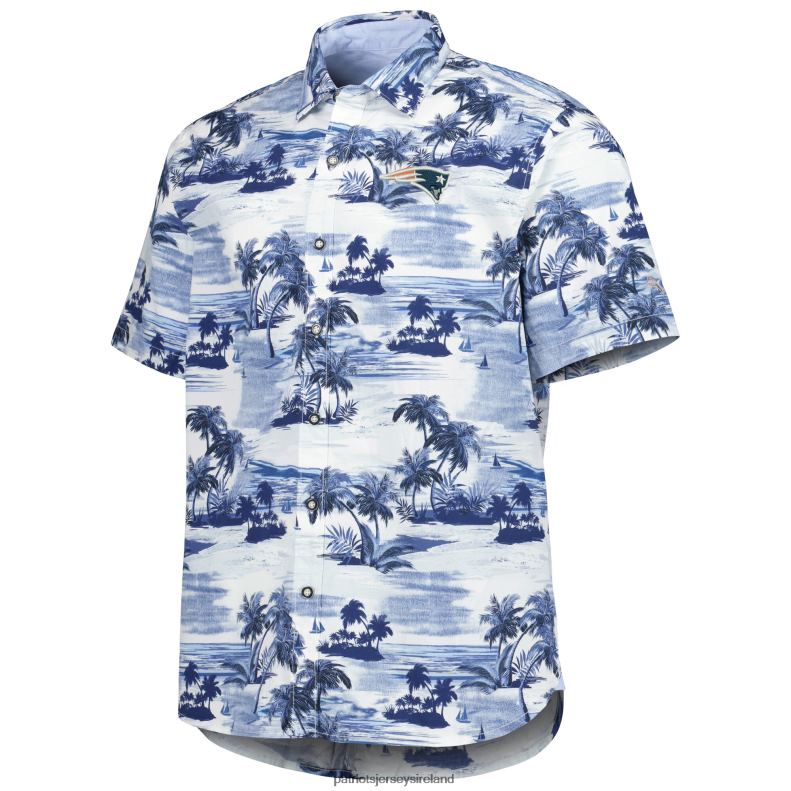 Patriots Jersey Men Tommy Bahama Navy Sport Tropical Horizons Button-Up Shirt 8226D1628 Clothing
