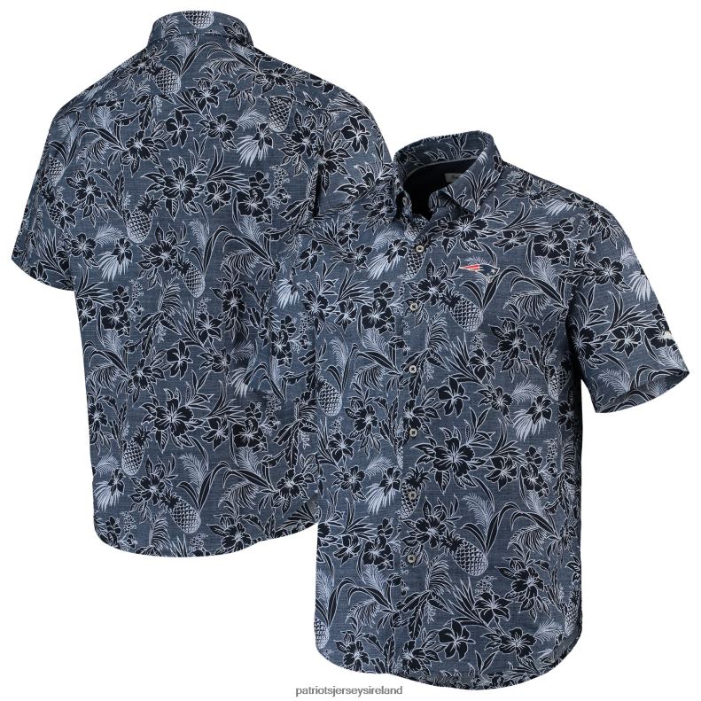Patriots Jersey Men Tommy Bahama Navy Tiki Luau Woven Button-Up Shirt 8226D1653 Clothing