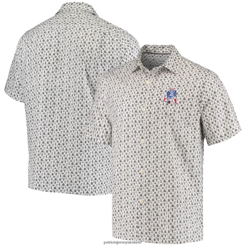 Patriots Jersey Men Tommy Bahama White Baja Mar Throwback Woven Button-Up Shirt 8226D1678 Clothing