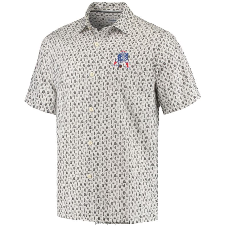 Patriots Jersey Men Tommy Bahama White Baja Mar Throwback Woven Button-Up Shirt 8226D1678 Clothing