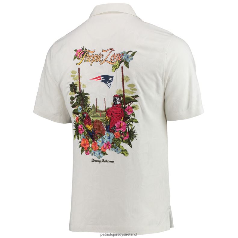 Patriots Jersey Men Tommy Bahama White Tropic Zone Camp Button-Up Shirt 8226D1684 Clothing