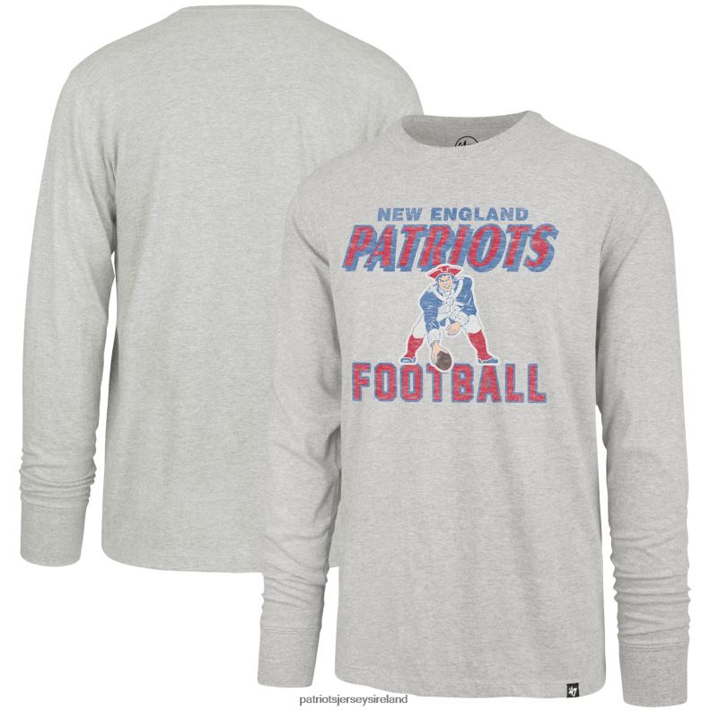 Patriots Jersey Men 47 Heathered Gray Dozer Franklin Long Sleeve T-Shirt 8226D1885 Clothing