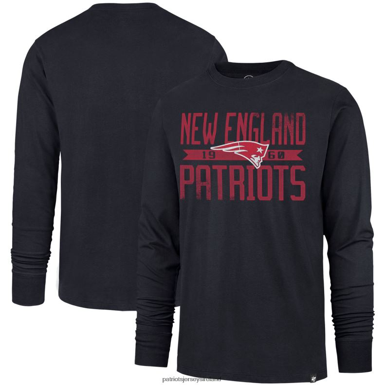 Patriots Jersey Men 47 Navy Brand Wide Out Franklin Long Sleeve T-Shirt 8226D1966 Clothing