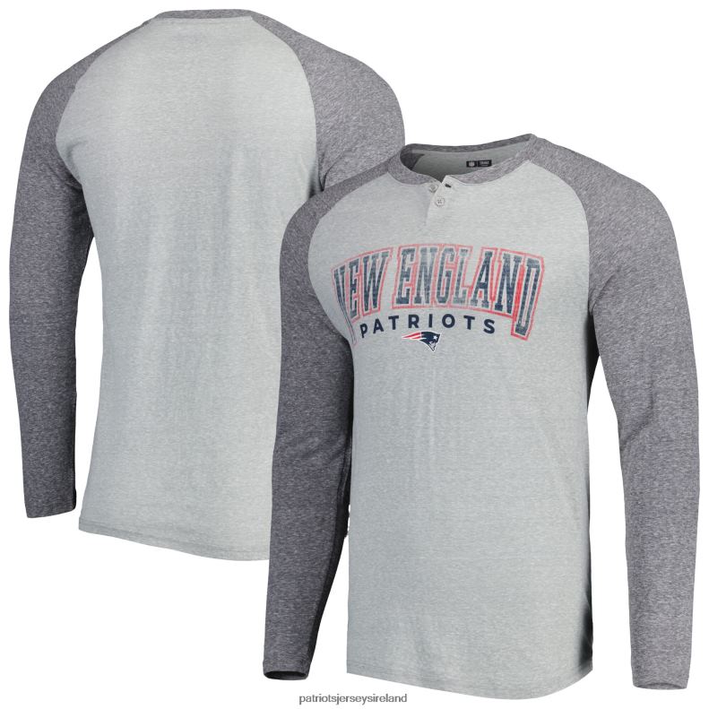 Patriots Jersey Men Concepts Sport Heather Gray Ledger Raglan Long Sleeve Henley T-Shirt 8226D1652 Clothing