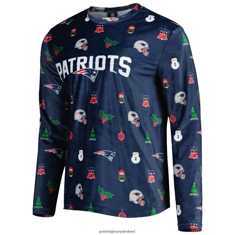 Patriots Jersey Men FOCO Navy Holiday Repeat Long Sleeve T-Shirt 8226D1656 Clothing