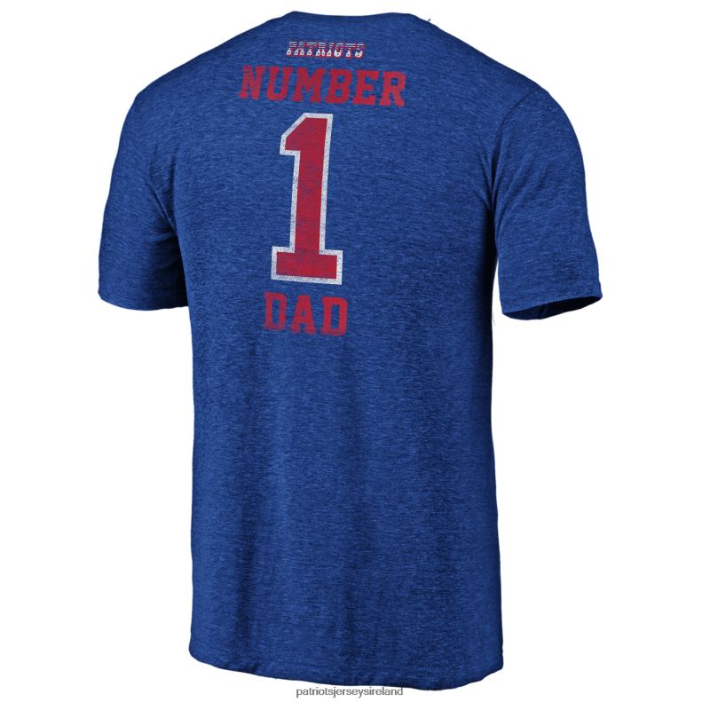 Patriots Jersey Men Fanatics Branded Heathered Royal Greatest Dad Retro Tri-Blend T-Shirt 8226D2008 Clothing