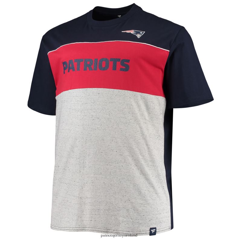 Patriots Jersey Men Fanatics Branded Navy/Heathered Gray Big & Tall Color Block T-Shirt 8226D1886 Clothing