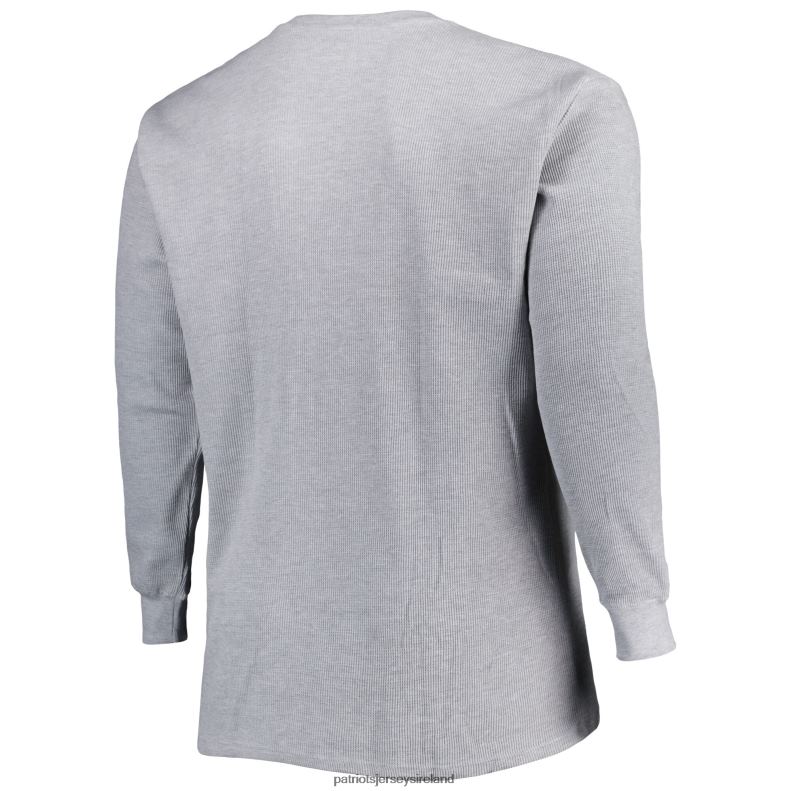Patriots Jersey Men Heather Gray Big & Tall Waffle-Knit Thermal Long Sleeve T-Shirt 8226D1825 Clothing