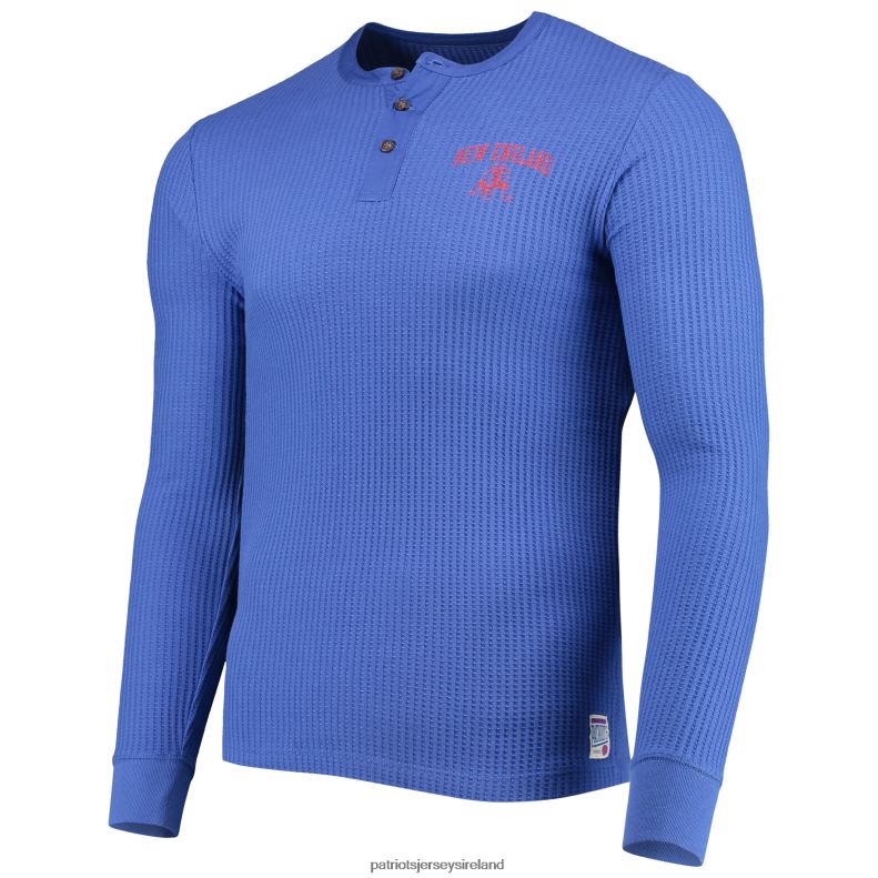 Patriots Jersey Men Junk Food Royal Thermal Henley Long Sleeve T-Shirt 8226D2035 Clothing