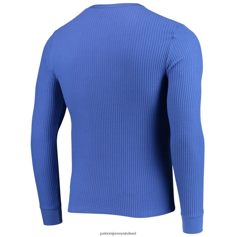 Patriots Jersey Men Junk Food Royal Thermal Henley Long Sleeve T-Shirt 8226D2035 Clothing