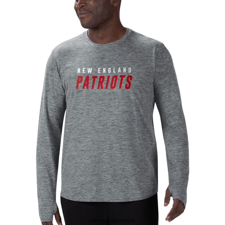 Patriots Jersey Men MSX by Michael Strahan Gray Base Long Sleeve T-Shirt 8226D1978 Clothing