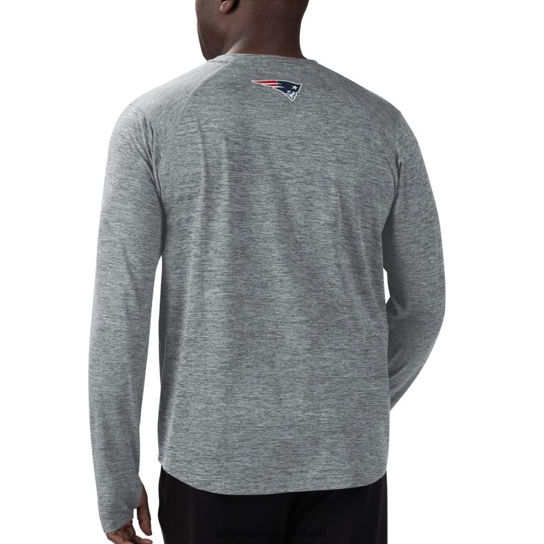 Patriots Jersey Men MSX by Michael Strahan Gray Base Long Sleeve T-Shirt 8226D1978 Clothing