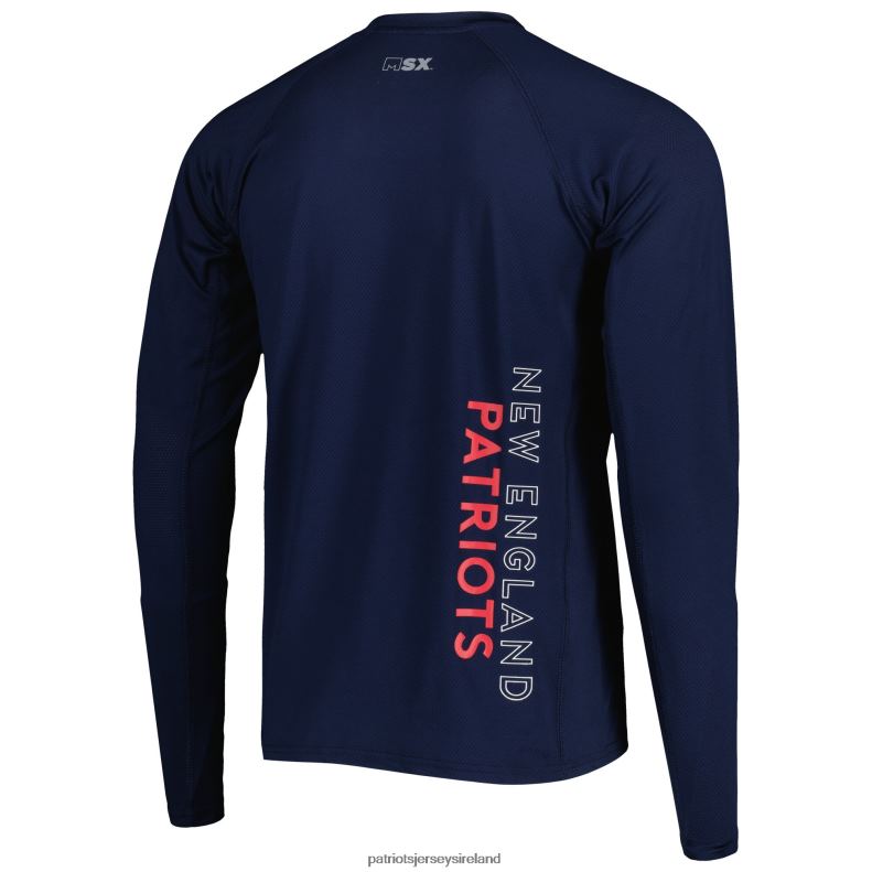 Patriots Jersey Men MSX by Michael Strahan Navy Interval Long Sleeve Raglan T-Shirt 8226D2037 Clothing