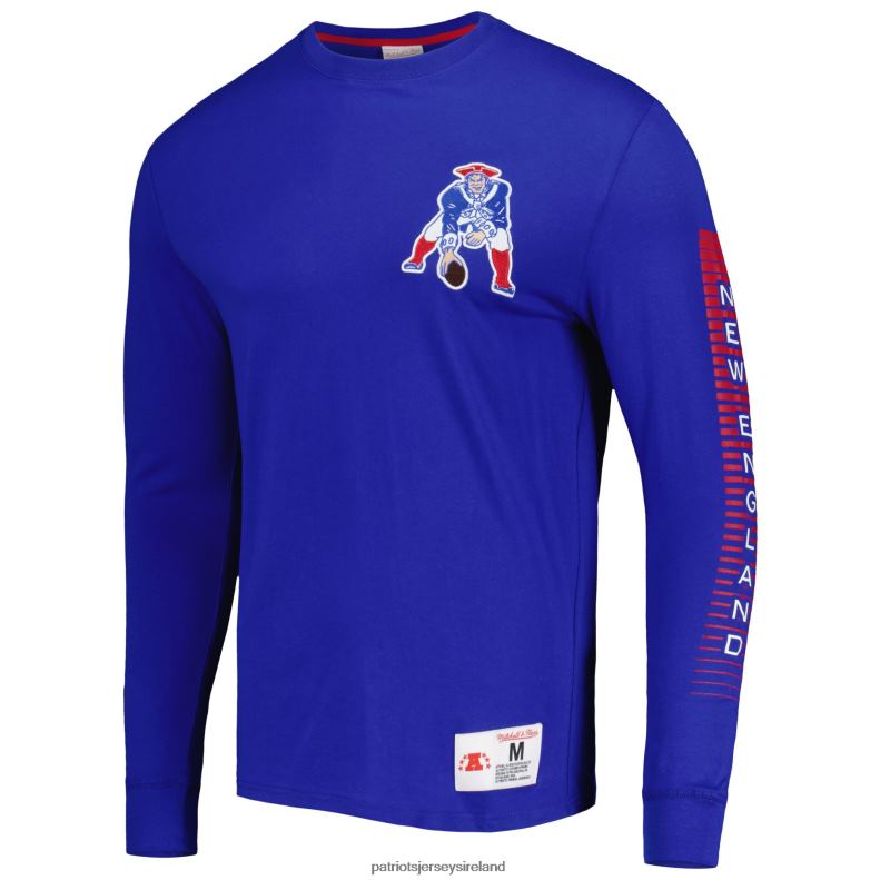 Patriots Jersey Men Mitchell & Ness Royal Gridiron Classics Fashion Long Sleeve T-Shirt 8226D1864 Clothing