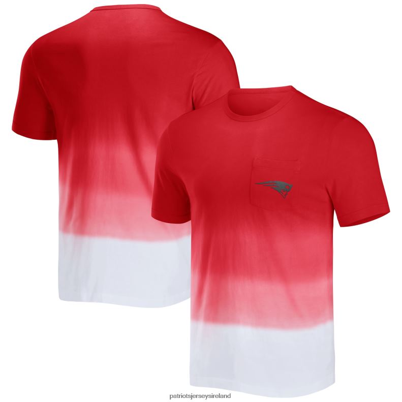 Patriots Jersey Men NFL x Darius Rucker Collection by Fanatics Red/White Dip Dye Pocket T-Shirt 8226D2050 Clothing