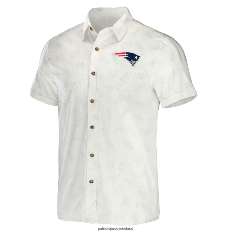 Patriots Jersey Men NFL x Darius Rucker Collection by Fanatics White Woven Button-Up T-Shirt 8226D1807 Clothing