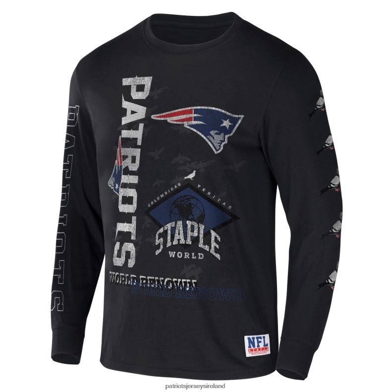 Patriots Jersey Men NFL x Staple Black World Renowned Long Sleeve T-Shirt 8226D1928 Clothing