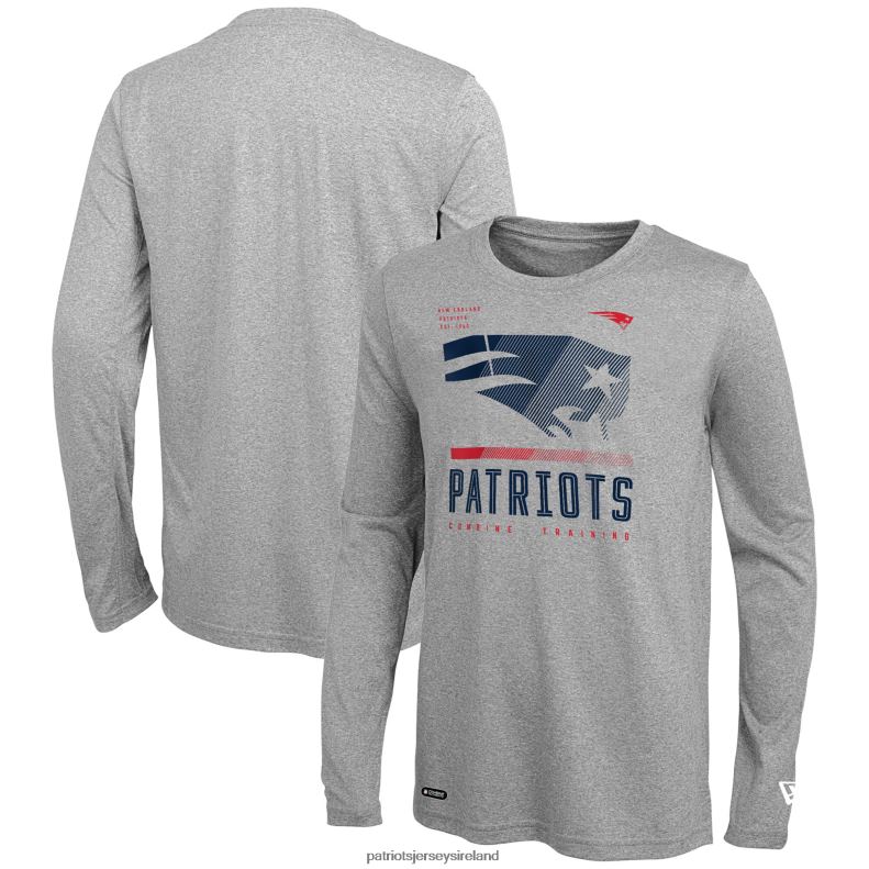 Patriots Jersey Men New Era Heathered Gray Combine Authentic Red Zone Long Sleeve T-Shirt 8226D1969 Clothing