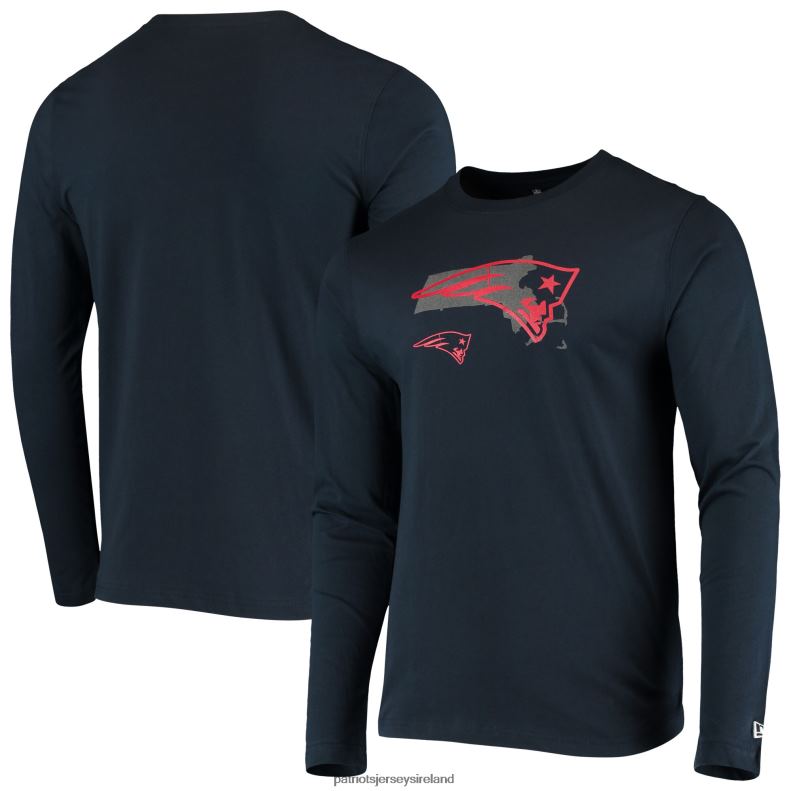 Patriots Jersey Men New Era Navy State Long Sleeve T-Shirt 8226D2080 Clothing