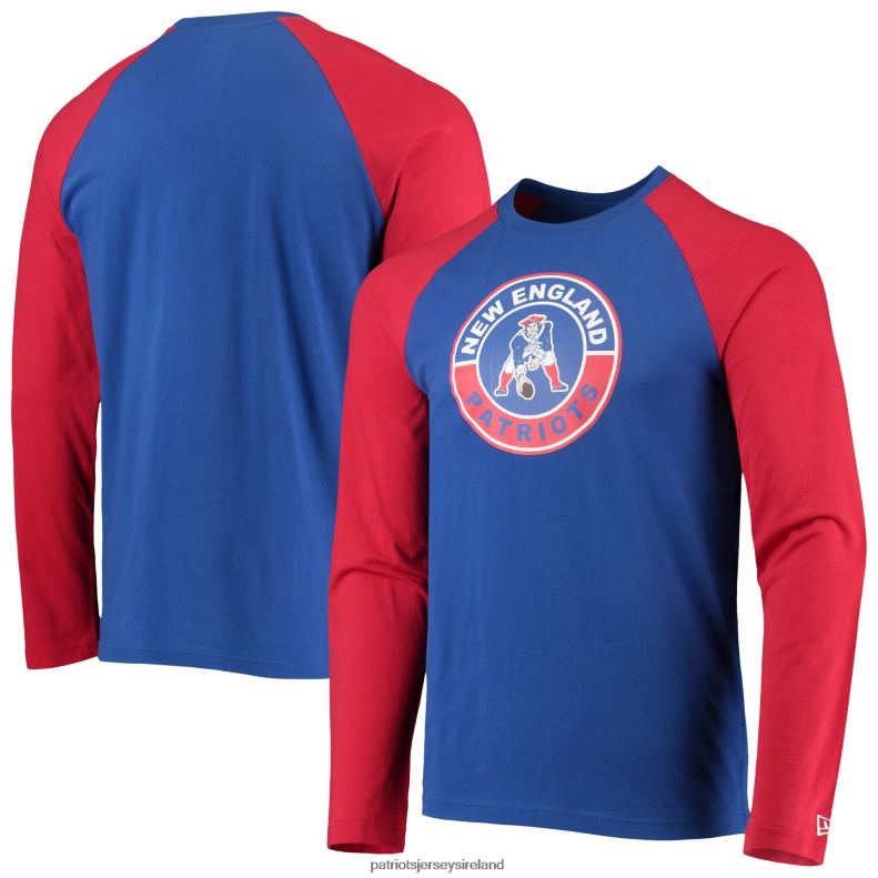 Patriots Jersey Men New Era Royal/Red League Raglan Throwback Long Sleeve T-Shirt 8226D2075 Clothing