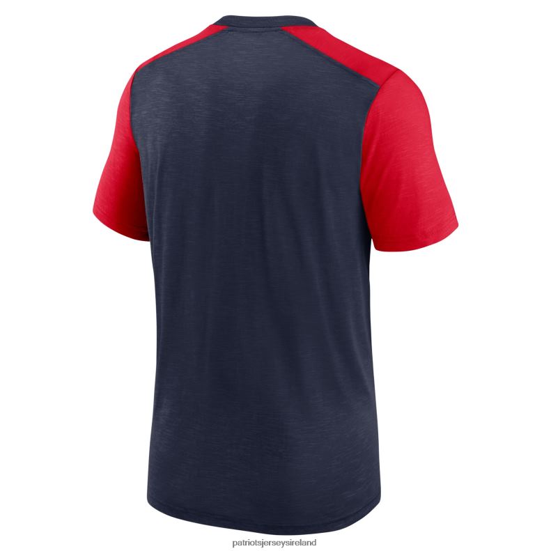 Patriots Jersey Men Nike Heathered Navy/Heathered Red Color Block Team Name T-Shirt 8226D1983 Clothing