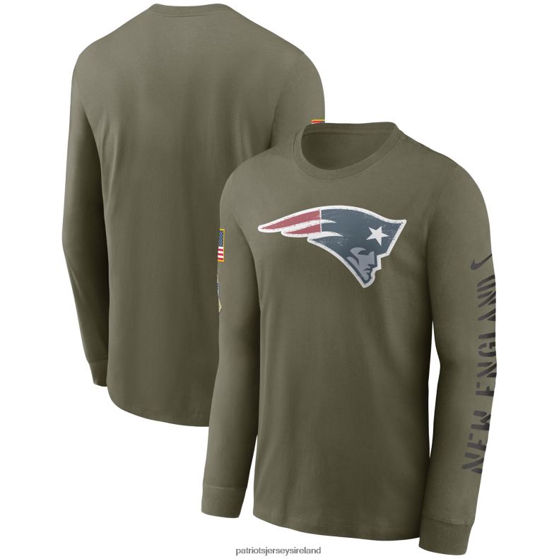 Patriots Jersey Men Nike Olive 2022 Salute To Service Long Sleeve T-Shirt 8226D1793 Clothing
