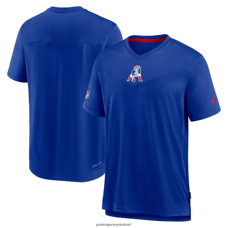 Patriots Jersey Men Nike Royal Sideline Coaches Vintage Chevron Performance V-Neck T-Shirt 8226D1796 Clothing