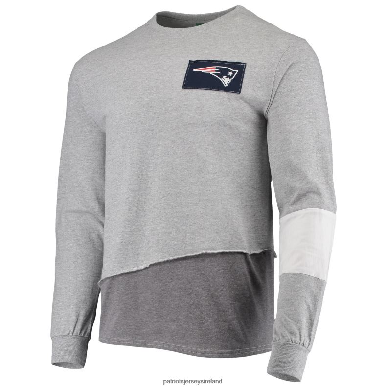 Patriots Jersey Men Refried Apparel Heather Gray Sustainable Angle Long Sleeve T-Shirt 8226D2060 Clothing