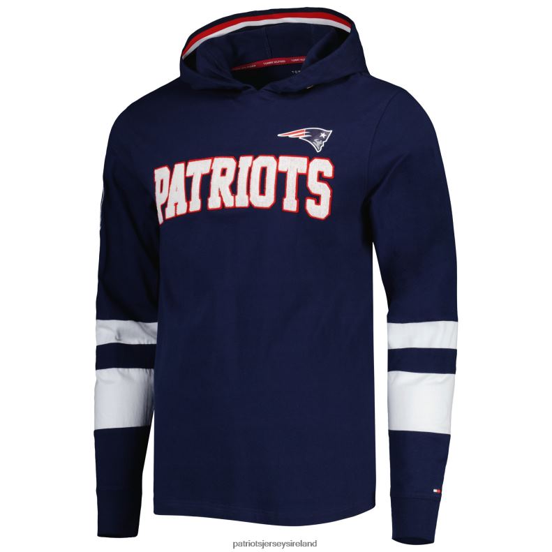 Patriots Jersey Men Tommy Hilfiger Navy/White Alex Long Sleeve Hoodie T-Shirt 8226D1920 Clothing