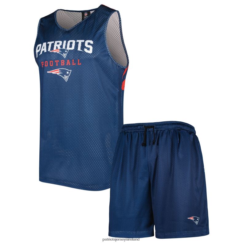 Patriots Jersey Men FOCO Navy Colorblock Mesh V-Neck & Shorts Set 8226D1709 Clothing