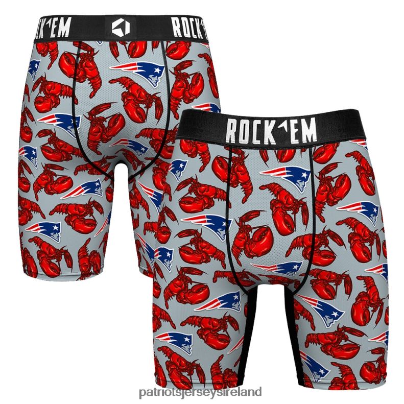 Patriots Jersey Men Rock Em Socks Gray Lobster Boxer Briefs 8226D1750 Clothing