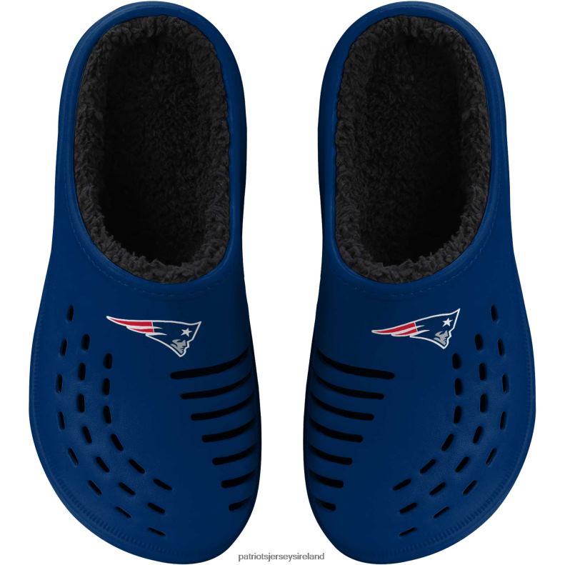 Patriots Jersey Men FOCO Navy Big Logo Sherpa-Lined Clog Slippers 8226D100 Footwear