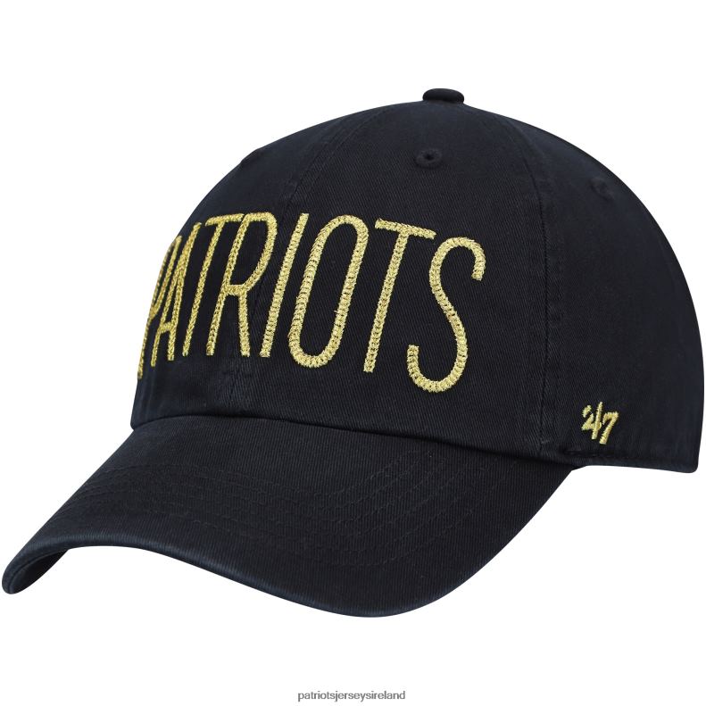 Patriots Jersey Women 47 Black Shimmer Text Clean Up Adjustable Hat 8226D2279 Accessories