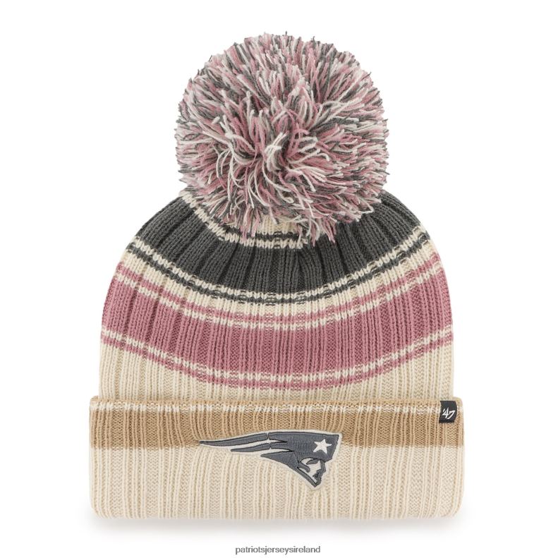 Patriots Jersey Women 47 Cream Daphne Cuffed Knit Beanie with Pom 8226D2288 Accessories